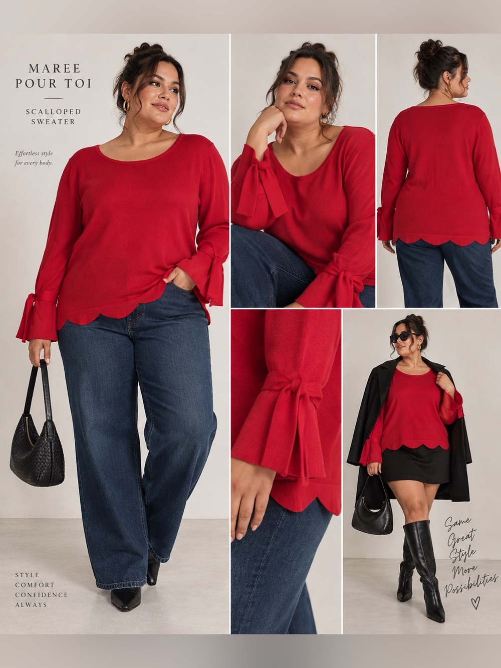 MAREE POUR TOI Scalloped Sweater